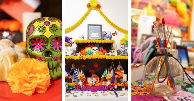 Three Day of the Dead Ofrendas photographs that appear in the Latino Arts Gallery